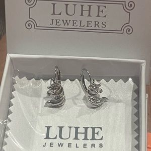 RARE! New In Box! Unicorn Leverback Dangle Earrings In Sterling Silver